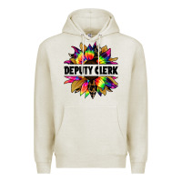 Oatmeal Heather deputy clerk tie dye sunflower Premium Hoodie - Jasminsmagicworld
