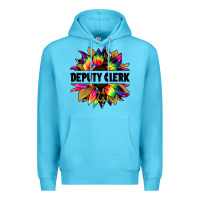 Ocean Blue deputy clerk tie dye sunflower Premium Hoodie - Jasminsmagicworld