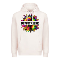 Pale Pink deputy clerk tie dye sunflower Premium Hoodie - Jasminsmagicworld