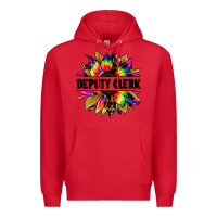Red deputy clerk tie dye sunflower Premium Hoodie - Jasminsmagicworld
