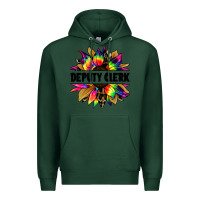Sports Green deputy clerk tie dye sunflower Premium Hoodie - Jasminsmagicworld
