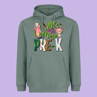 Little Miss Pre K Heavyweight Hoodie Designed By Nancycooperartshop