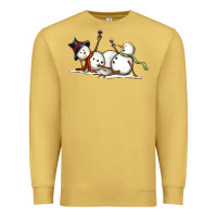 Antique Gold snowman with wine Premium Sweatshirt - MaliasSmallBusiness