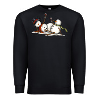 Black snowman with wine Premium Sweatshirt - MaliasSmallBusiness