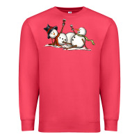 Cardinal snowman with wine Premium Sweatshirt - MaliasSmallBusiness