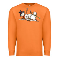 Carrot snowman with wine Premium Sweatshirt - MaliasSmallBusiness