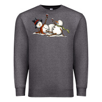 Charcoal Heather snowman with wine Premium Sweatshirt - MaliasSmallBusiness