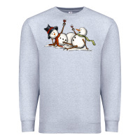 Heather Grey snowman with wine Premium Sweatshirt - MaliasSmallBusiness