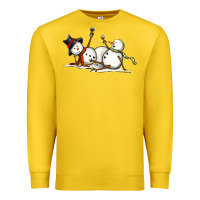Lemon snowman with wine Premium Sweatshirt - MaliasSmallBusiness
