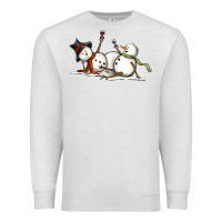 Oatmeal Heather snowman with wine Premium Sweatshirt - MaliasSmallBusiness