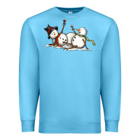 Ocean Blue snowman with wine Premium Sweatshirt - MaliasSmallBusiness