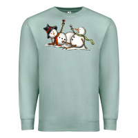 Seafoam snowman with wine Premium Sweatshirt - MaliasSmallBusiness