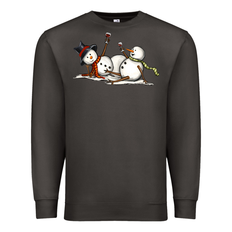Snowman With Wine Premium Sweatshirt by MaliasSmallBusiness | Teevron