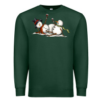 Sports Green snowman with wine Premium Sweatshirt - MaliasSmallBusiness