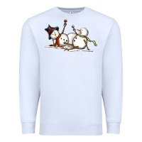 White snowman with wine Premium Sweatshirt - MaliasSmallBusiness