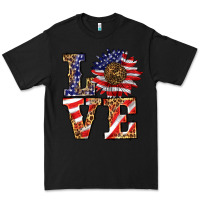 Black patriotic sunflower love Premium Tee - BarkalooDesign