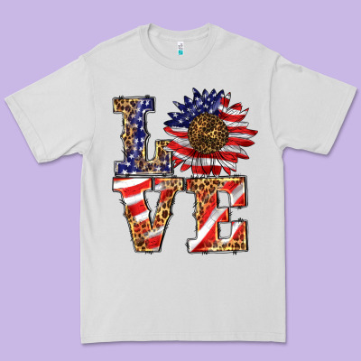 Patriotic Sunflower Love Premium Tee Designed By Barkaloodesign