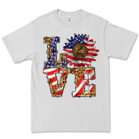 Dove Grey patriotic sunflower love Premium Tee - BarkalooDesign