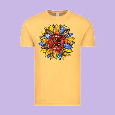 Firefighter Sunflower Vintage Tee Designed By Hra Design Shop