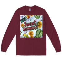 Burgundy sweet summer seamless pattern Long Sleeve Tee - BundleAndBundleShop