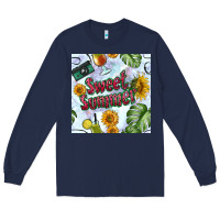 Navy sweet summer seamless pattern Long Sleeve Tee - BundleAndBundleShop