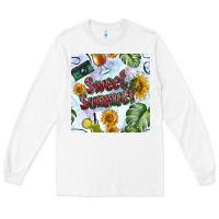 White sweet summer seamless pattern Long Sleeve Tee - BundleAndBundleShop