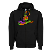 Black Witch Hat With Spiders Zipper Hoodie - Jasminsmagicworld