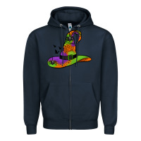 Navy Witch Hat With Spiders Zipper Hoodie - Jasminsmagicworld