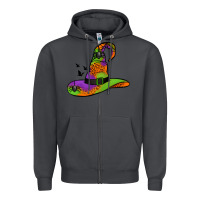 Smoke Witch Hat With Spiders Zipper Hoodie - Jasminsmagicworld