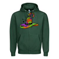 Sports Green Witch Hat With Spiders Zipper Hoodie - Jasminsmagicworld