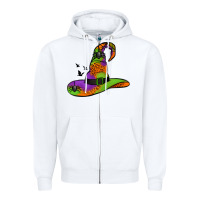 White Witch Hat With Spiders Zipper Hoodie - Jasminsmagicworld