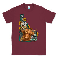 Burgundy idaho map long haired cow Classic Tee - Jasminsmagicworld