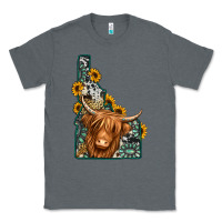 Charcoal Heather idaho map long haired cow Classic Tee - Jasminsmagicworld
