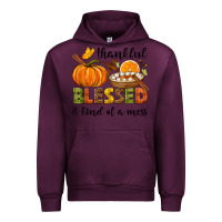 Mauve Wine Thankful blessed and kind of a mess Urban Hoodie - NancyCooperArtShop