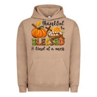 Pigment Burro Thankful blessed and kind of a mess Urban Hoodie - NancyCooperArtShop
