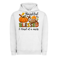 Pigment Lunar Rock Thankful blessed and kind of a mess Urban Hoodie - NancyCooperArtShop