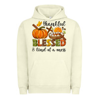 Pigment Pistachio Thankful blessed and kind of a mess Urban Hoodie - NancyCooperArtShop