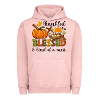 Pigment Salmon Thankful blessed and kind of a mess Urban Hoodie - NancyCooperArtShop