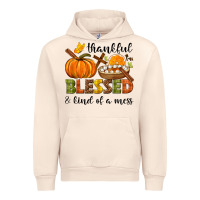 Sandshell Thankful blessed and kind of a mess Urban Hoodie - NancyCooperArtShop