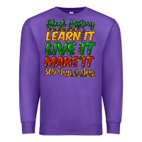 Purple black history learn it live it make it 365 days a Premium Sweatshirt - NancyCooperArtShop
