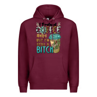 Burgundy i pretend coffee helps but i'm still a bitch Premium Hoodie - BarkalooDesign