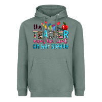 Sage this teacher wears her her on her sleeve Heavyweight Hoodie - NancyCooperArtShop