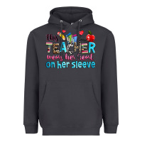 Smoke this teacher wears her her on her sleeve Heavyweight Hoodie - NancyCooperArtShop