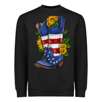 Black american cowboy boot with sunflower Heavyweight Sweatshirt - HRA Design Shop