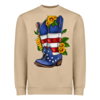 Mushroom american cowboy boot with sunflower Heavyweight Sweatshirt - HRA Design Shop