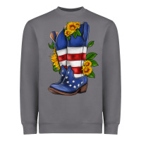 American Cowboy Boot With Sunflower Heavyweight Sweatshirt | Teevron