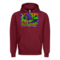Burgundy Witch's Hat 100 That Witch Zipper Hoodie - Jasminsmagicworld
