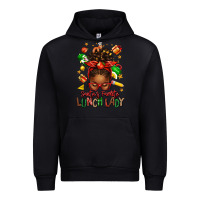Black santas favorite lunch lady afro messy bun Urban Hoodie - texasbilliewilder