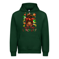 Forest Green santas favorite lunch lady afro messy bun Urban Hoodie - texasbilliewilder