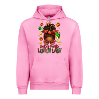 Fuchsia Pink santas favorite lunch lady afro messy bun Urban Hoodie - texasbilliewilder
